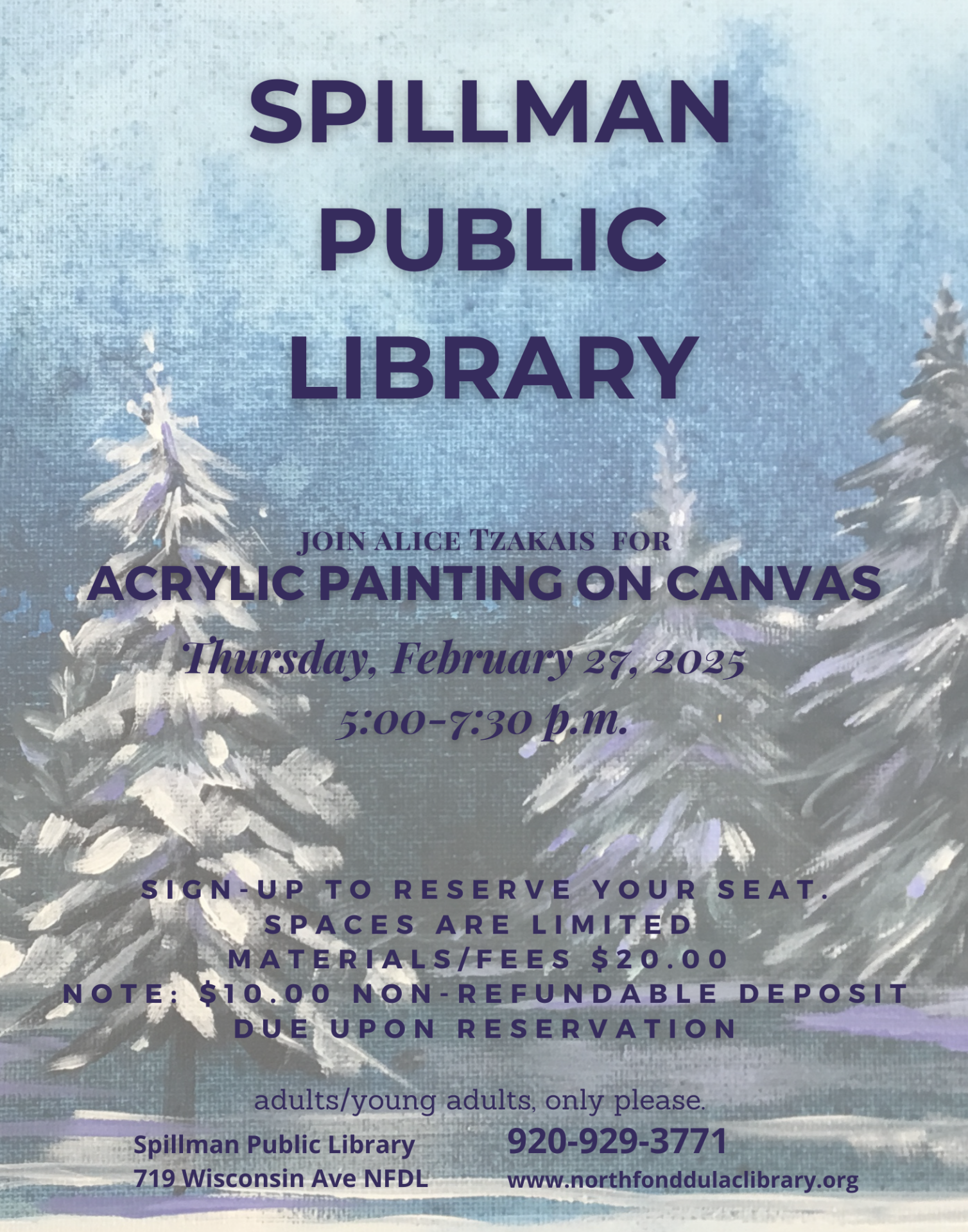 Paint on Canvas Trees (Feb. 6 or Feb. 27)